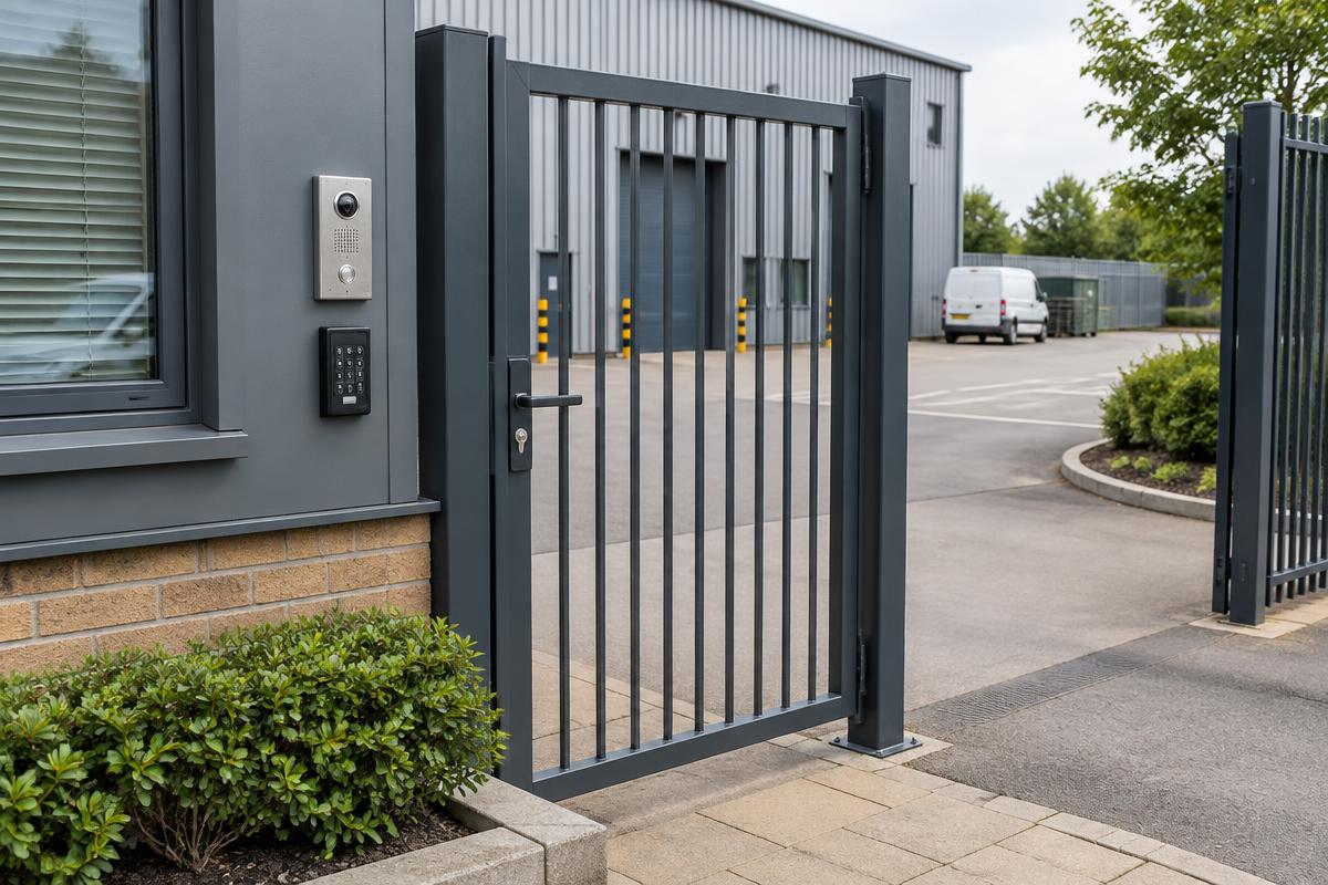 Illustrative entrance and visitor access point at a small business premises